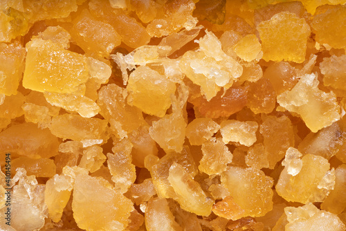 Detailed and large close up shot of candied lemon