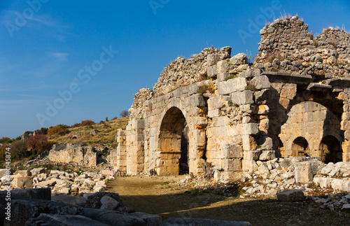 Ancient ruins of Small baths in Tlos, Turkey...