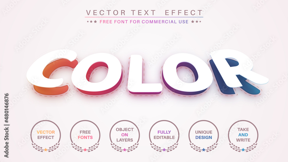 Rainbow Color - Editable Text Effect, Font Style Rainbow Color - Editable Text Effect, Font Style