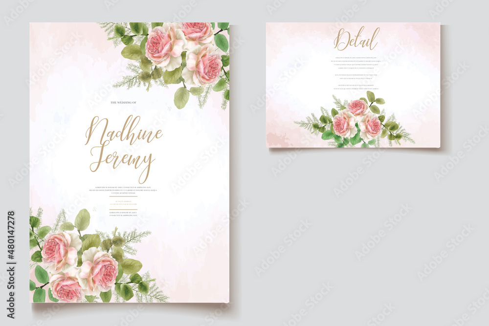 wedding invitation template watercolor