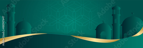 Luxury ramadan background with dark green arabesque pattern arabic islamic east style. Decorative design for print, poster, cover, brochure, flyer, banner.