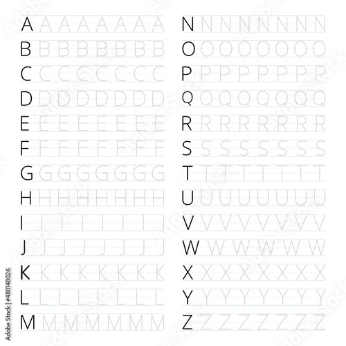 Alphabet tracing worksheet for kids