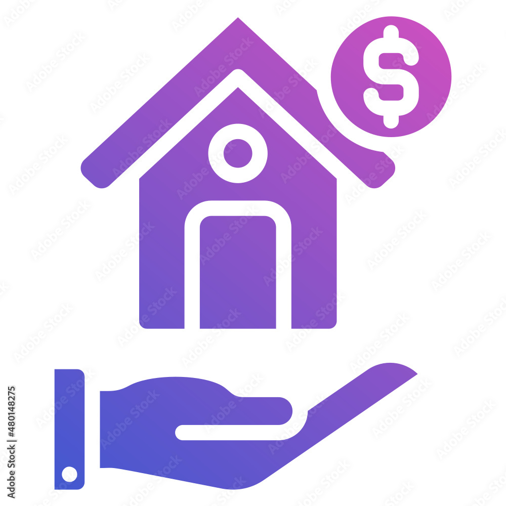 Mortgage flat gradient icon Mortgage flat gradient icon