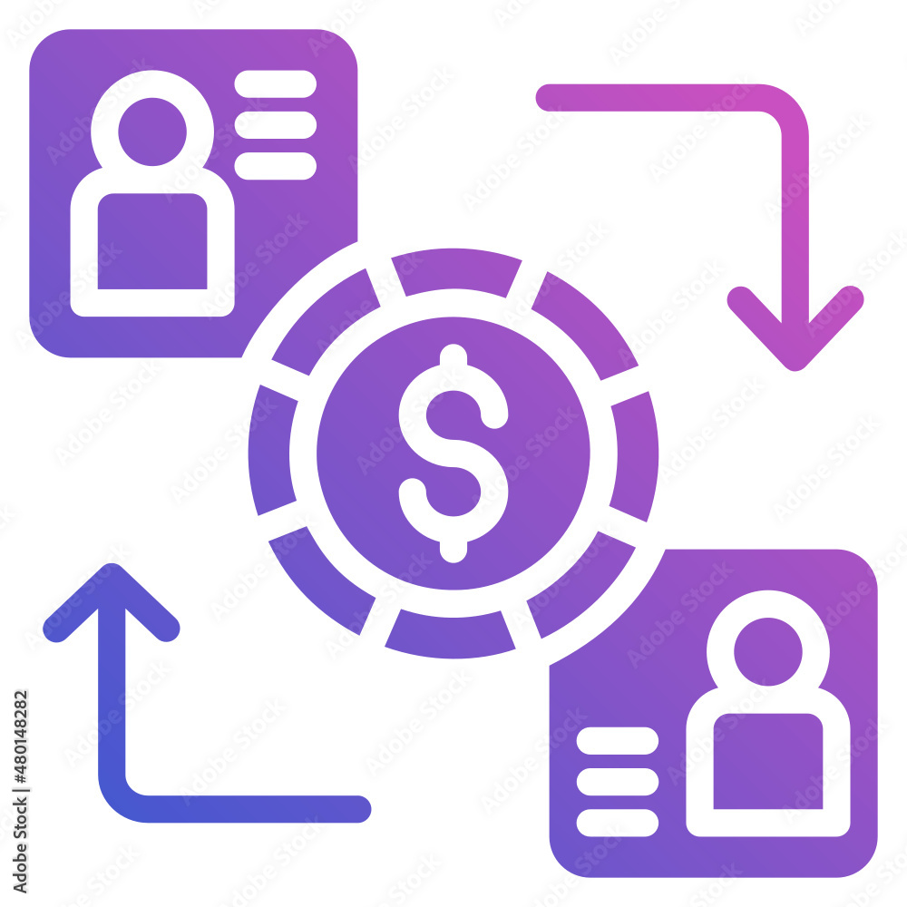 Transfer Money flat gradient icon Transfer Money flat gradient icon