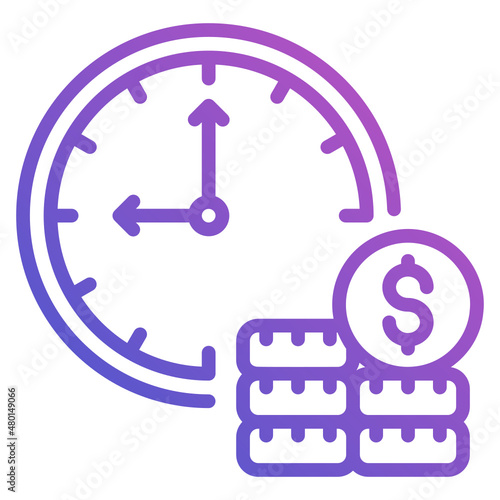 Time is Money line gradient icon