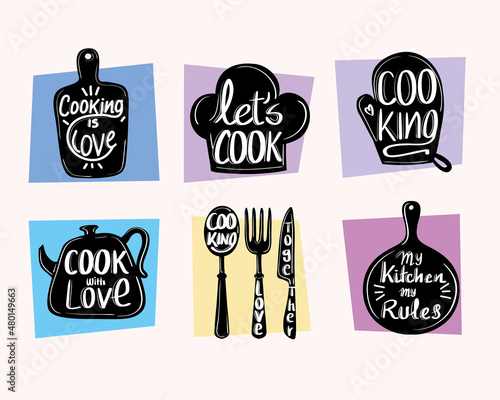 food and cook six labels