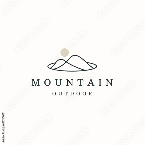 Mountain logo icon design template flat vector illustration