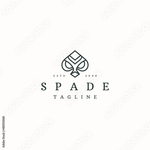 Ace of spade logo icon design template flat vector