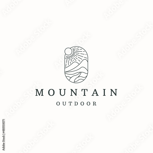 Mountain logo icon design template flat vector illustration