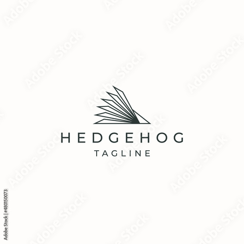 hedgehog animal with line style logo icon design template flat vector