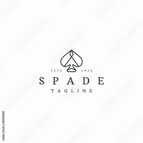 Ace of spade logo icon design template flat vector
