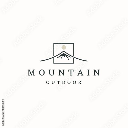 Mountain logo icon design template flat vector illustration