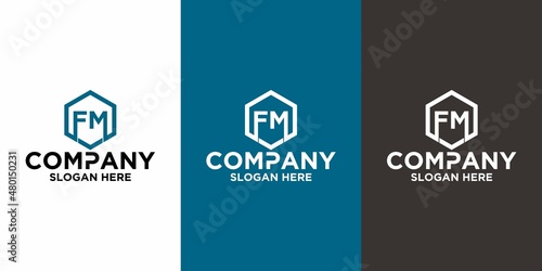 Initial letter FM logo vector design template