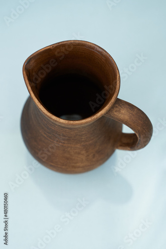       Ceramics, a ceramic product made with your own hands, made on a potter's wheel, a jug, a mug, clay.       