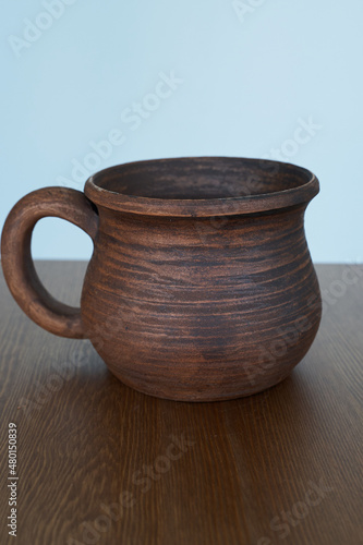  Ceramics, a ceramic product made with your own hands, made on a potter's wheel, a jug, a mug, clay. 