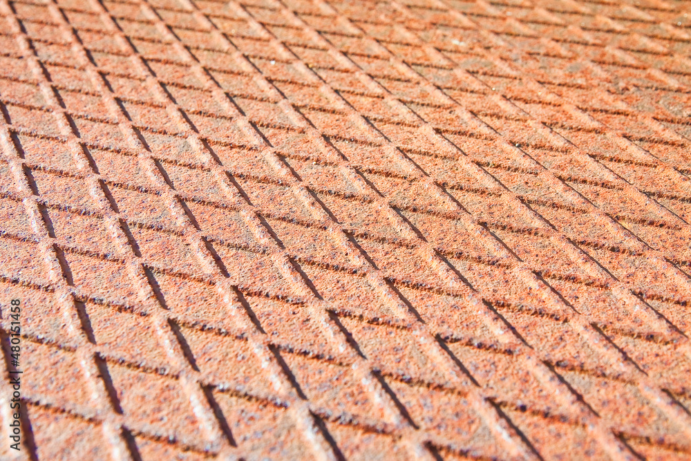 Old antislip corrugated and rusty metal plate Old antislip corrugated and rusty metal plate