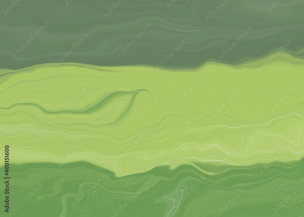 Green abstract background with liquify effect.