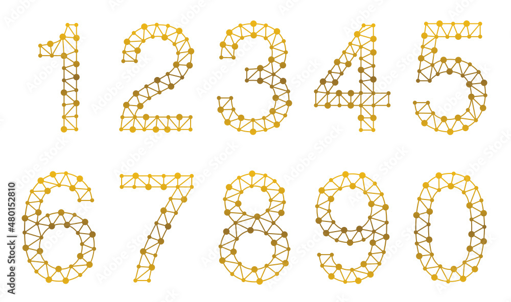 Techonology number set vector font alphabet Techonology number set vector font alphabet