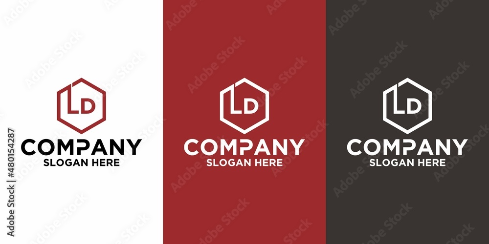 Initial letter L D logo vector design template - obrazy, fototapety, plakaty 