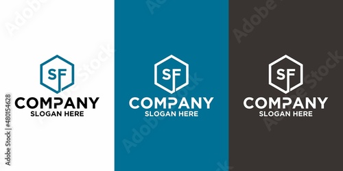 Initial letter SF logo vector design template