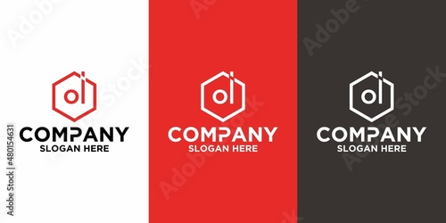 Initial letter OI logo vector design template