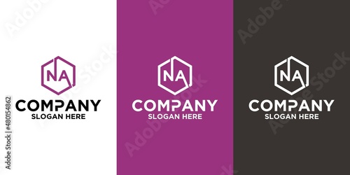 Initial letter NA logo vector design template