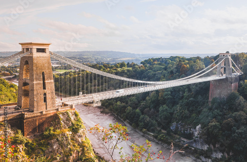 The icon Clifton Suspension Bridge, Bristol in Avon. 