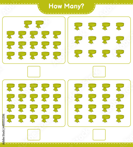 Counting game  how many Scarf. Educational children game  printable worksheet  vector illustration