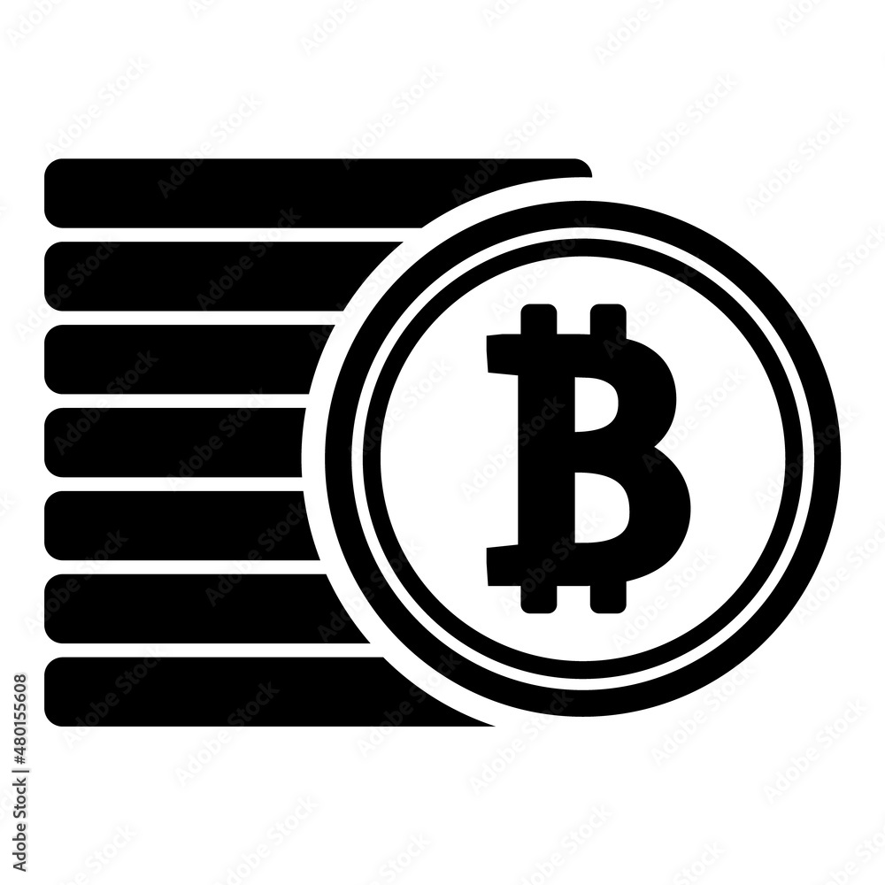 Obraz premium Bitcoin Flat Icon Isolated On White Background