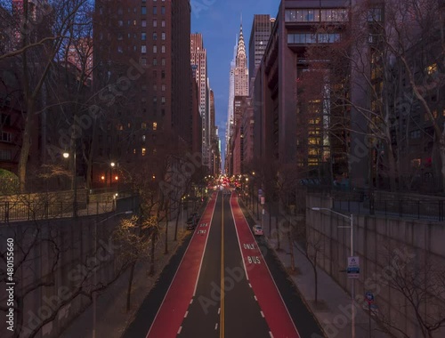 Night Today Time-lapse of 42nd street in Manhattan photo