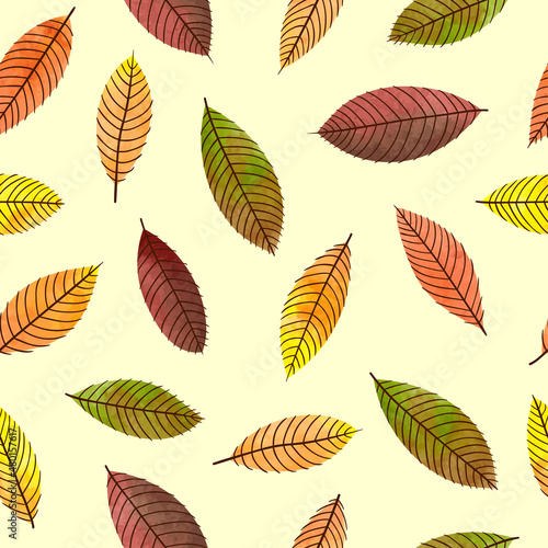 Autumn leaves seamless patt...