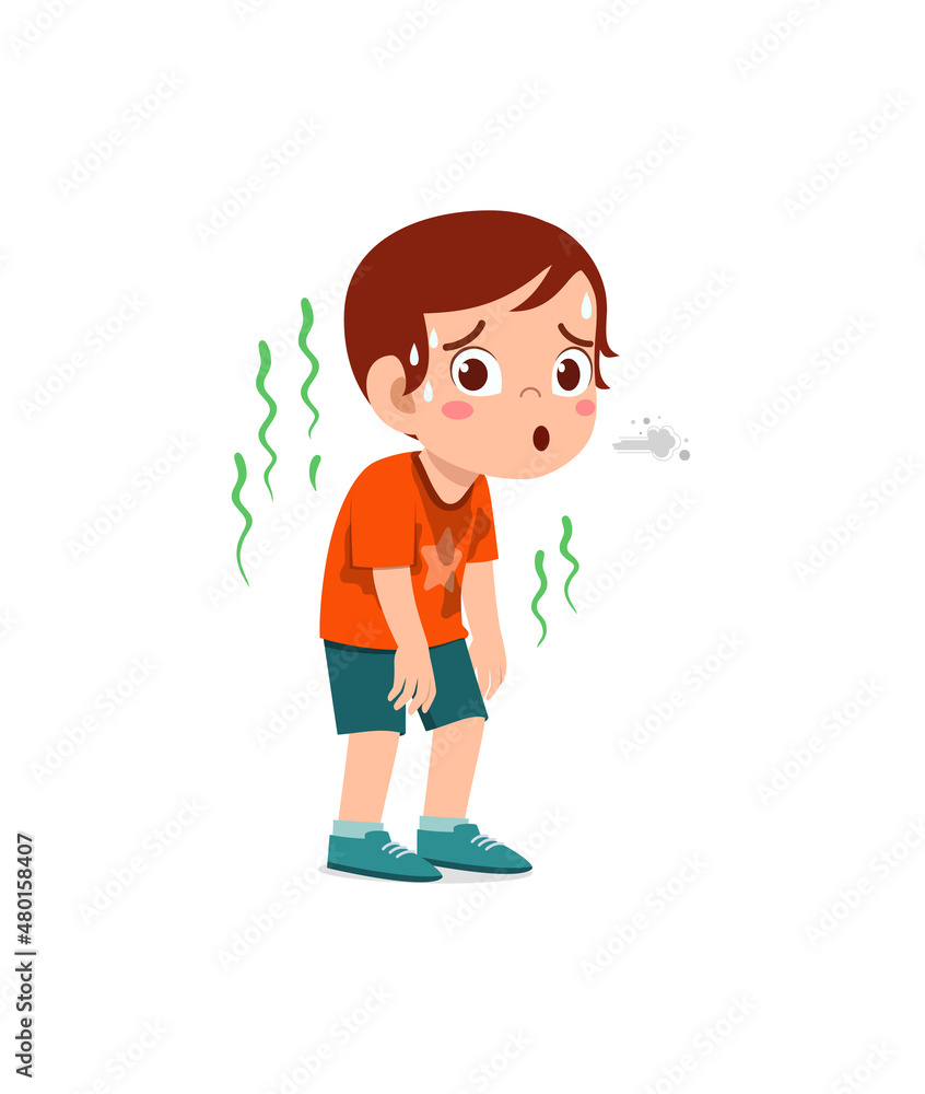 cute little boy have sweaty body and bad smell cute little boy have sweaty body and bad smell