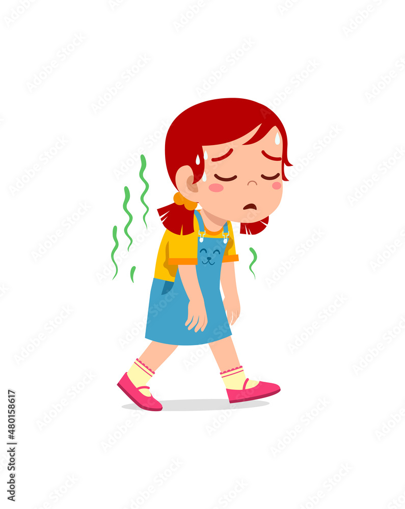 cute little girl have sweaty body and bad smell cute little girl have sweaty body and bad smell