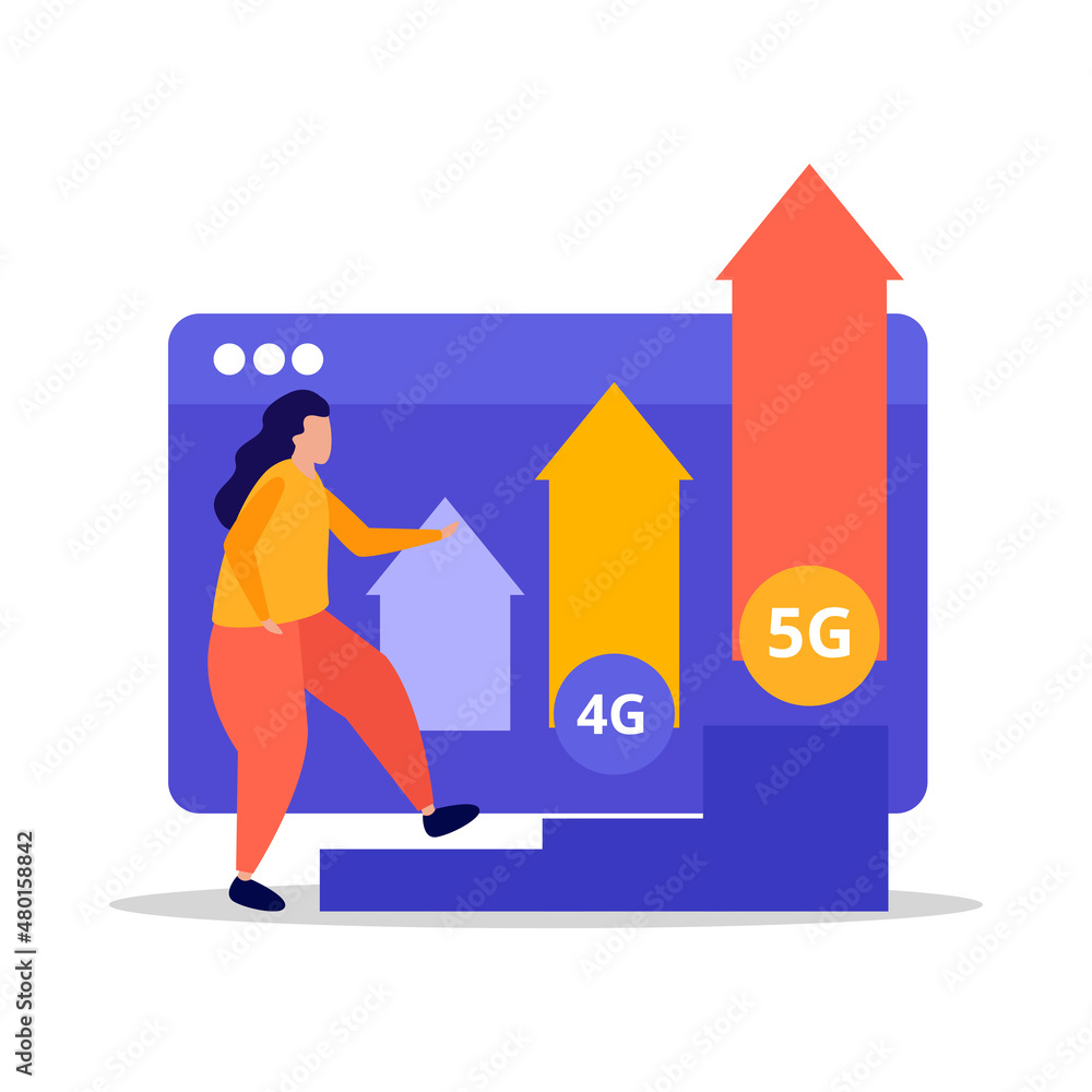5g Internet Flat Icon 5g Internet Flat Icon