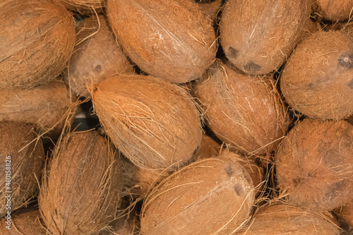 Coconut Tropical Food Natural Brown Background Exotic