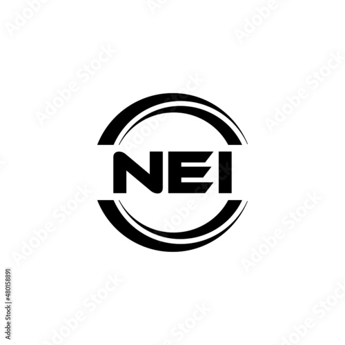 NEI letter logo design with white background in illustrator, vector logo modern alphabet font overlap style. calligraphy designs for logo, Poster, Invitation, etc. photo