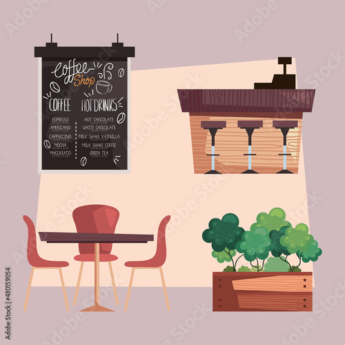 four coffee shop icons