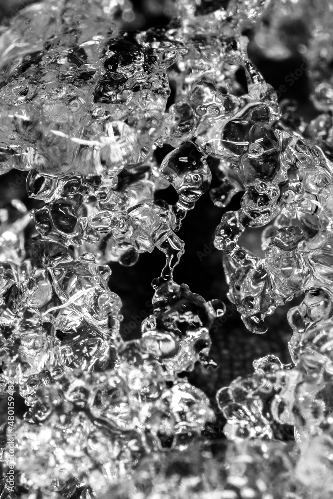 Obraz premium Abstract structures and crystals in ice and snow