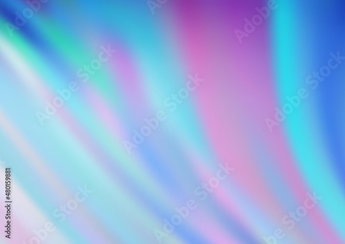 Light BLUE vector template with bent ribbons.