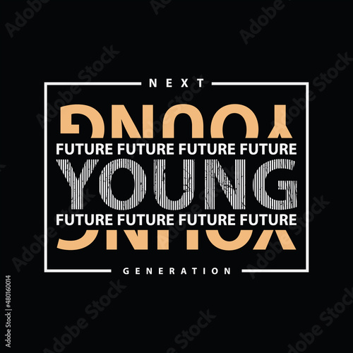Vector illustration of letter graphic. YOUNG, perfect for designing t-shirts, shirts, hoodies etc.