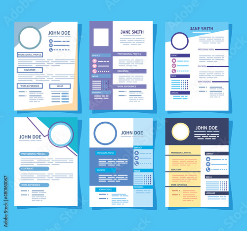 six curriculum vitae templates