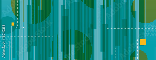 Copertina social, banner, astratto, business, geometrie, verde, blu