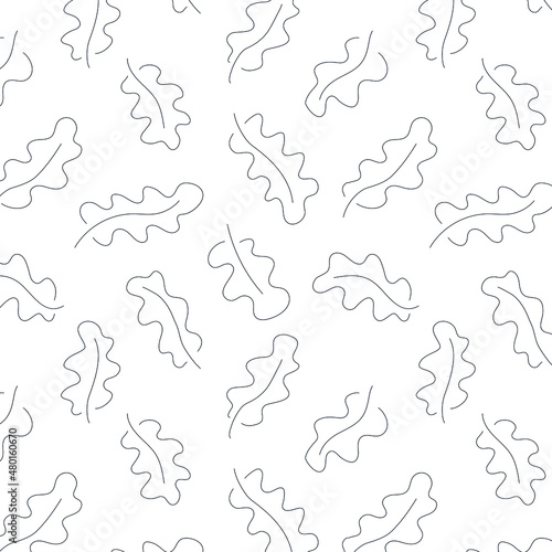 Decorative background with oak plant parts  seamless pattern.