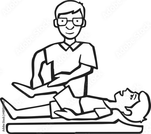 Rehabilitation massage icon hand drawn vector