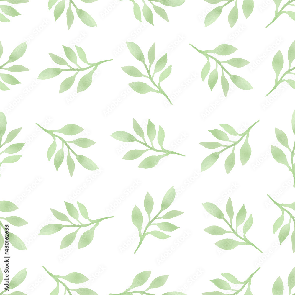 Watercolor leaf seamless pattern Watercolor leaf seamless pattern