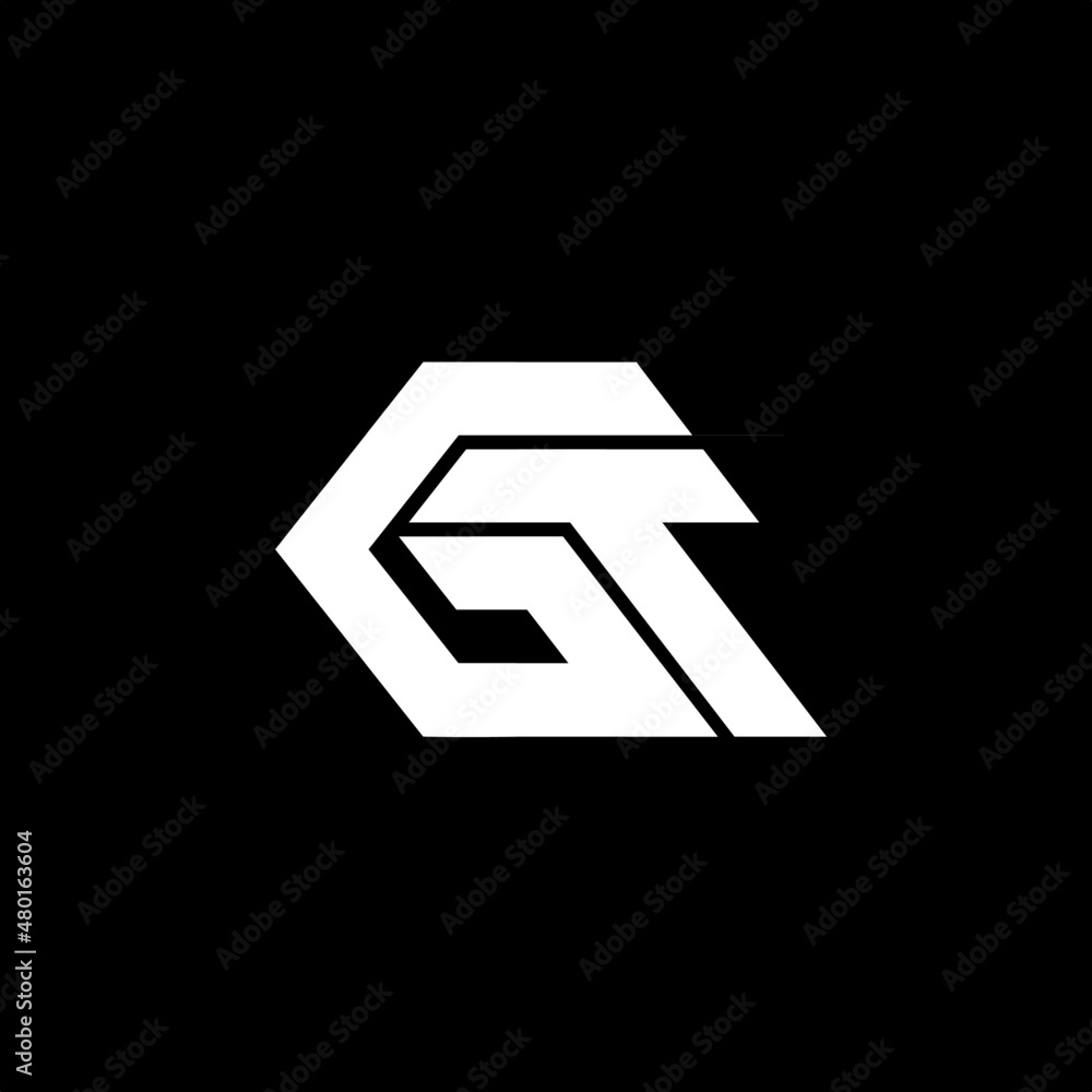 Initial letter GT monogram logo template design