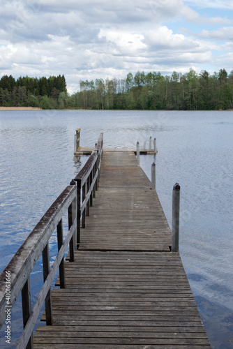 Wallpaper Mural Wooden pier on a lake in summer,  Finland. Torontodigital.ca