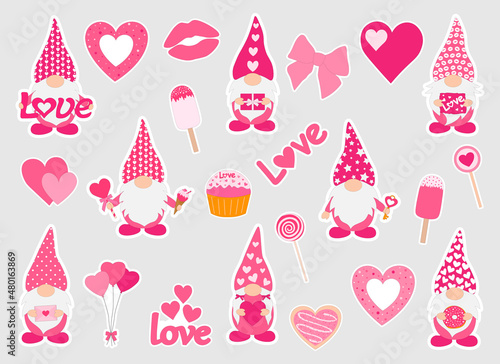 Valentine's day Gnomes stickers printable