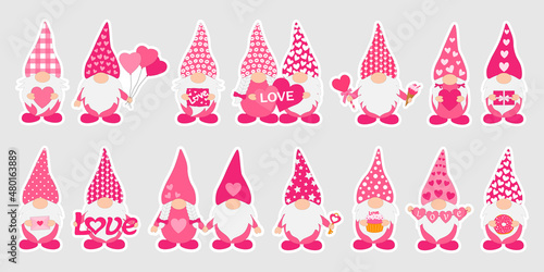 Valentine's day Gnomes stickers printable
