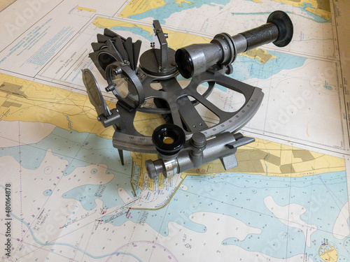 sextant and map